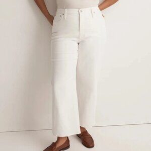 Madewell The Perfect Vintage White Wide Leg Crop Jeans Size 16W